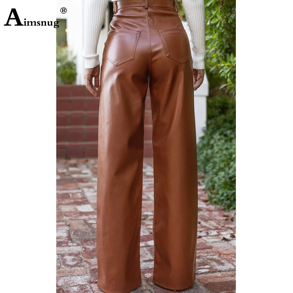 New Mexico Rock Style PU Leather Straight Sexy Night Club Legging Glossy Pants