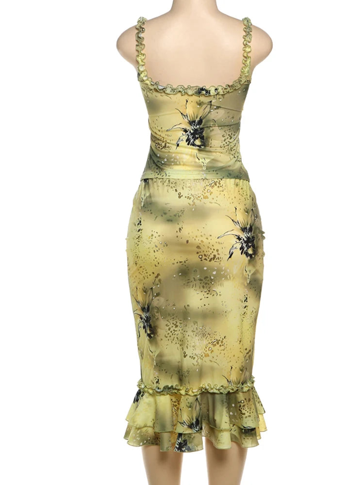 Hillary Weird Puss See Through Women Two Piece Sets