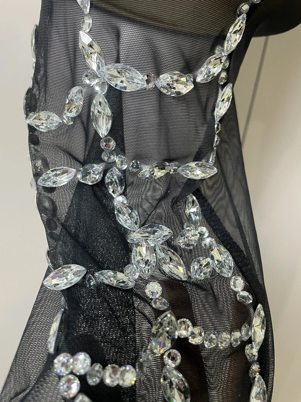 Hamburg Sparkly Diamonds Sexy Mesh Nightclub Clothing Drag Queen Jumpsuit