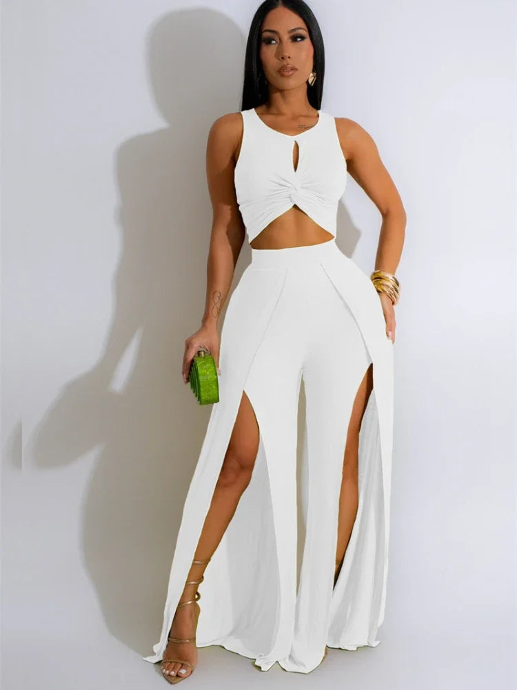 Dolores Solid Sexy Club Outfits Two Piece Sets