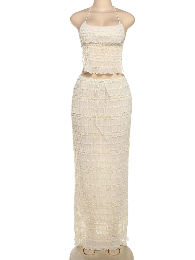 Lola Weird Puss Mesh Backless Two Piece Sets