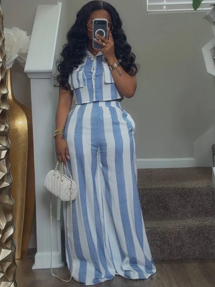 Dahiana Outfits Turn-down Collar Two Piece Sets