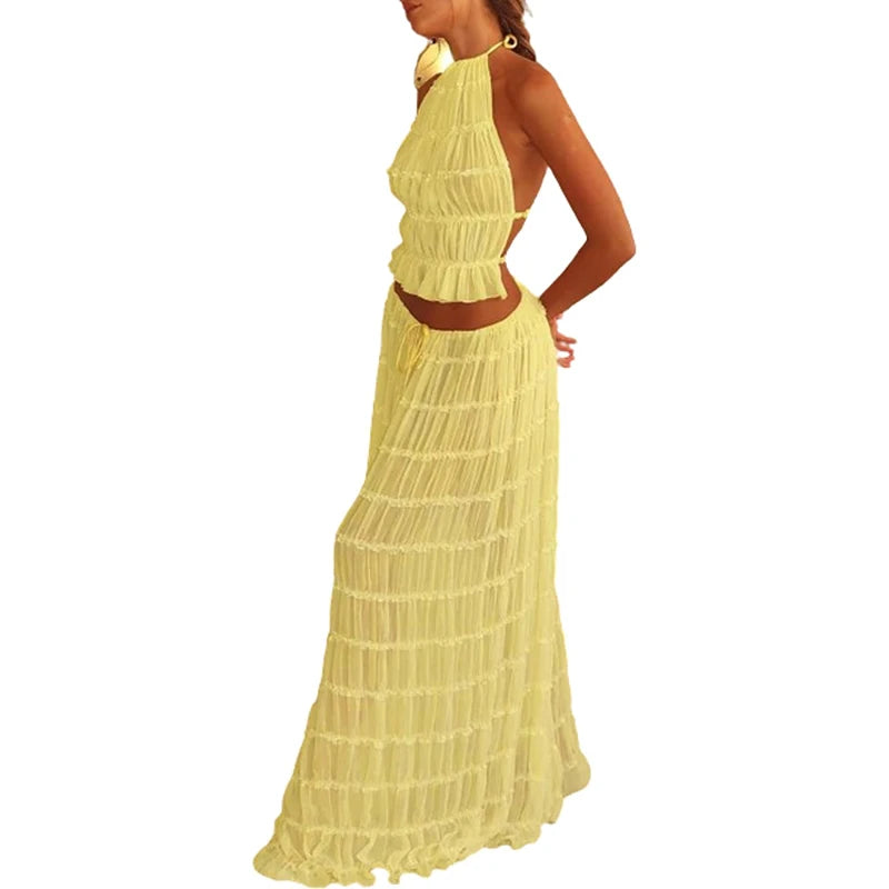 Romina Sexy Backless Matching Suit Two Piece Sets