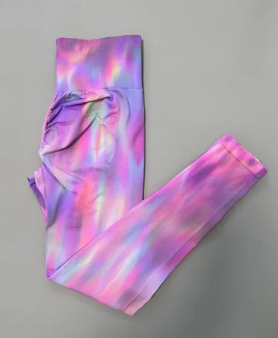 Roselle Tie dye High Waist Legging Push Up Scrunch Gym Sports Yoga Pants