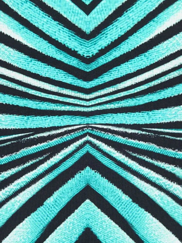 Hawthorne Halter Bandage Hollow Out Striped Skinny Flare Streetwear Rompers