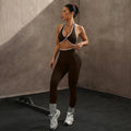 Zoe Women Contrast Trim Halter Sports Two Piece Sets