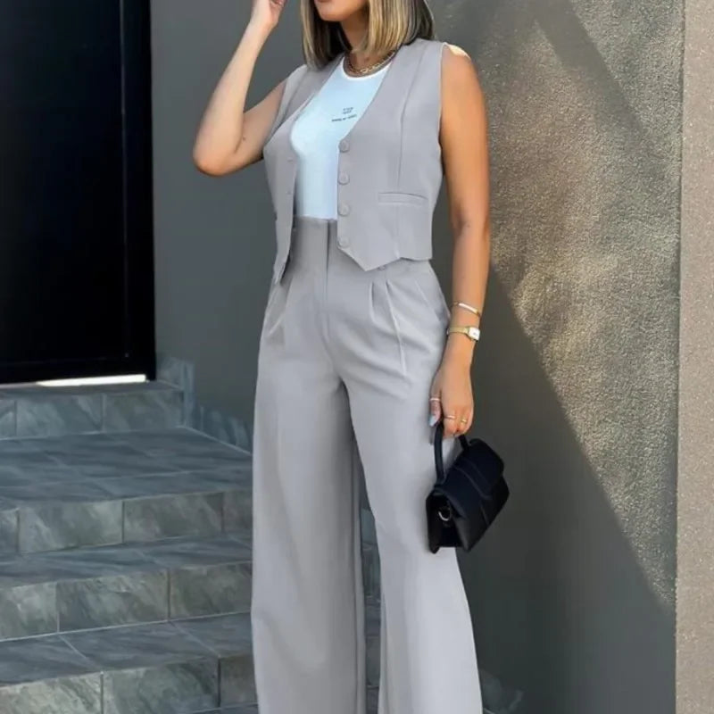 Paola Elegant Lady Vest High 2 Piece Sets