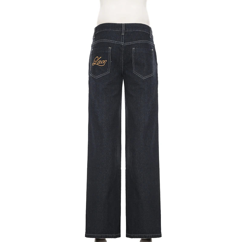 Women's Slim Fit Flared Jeans Y2K Vintage Low Rise Stretch Denim Pants