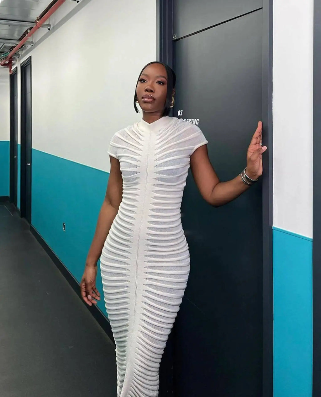 Hondura Slim Fashion Sleeve Bandage Party Elegant Dress