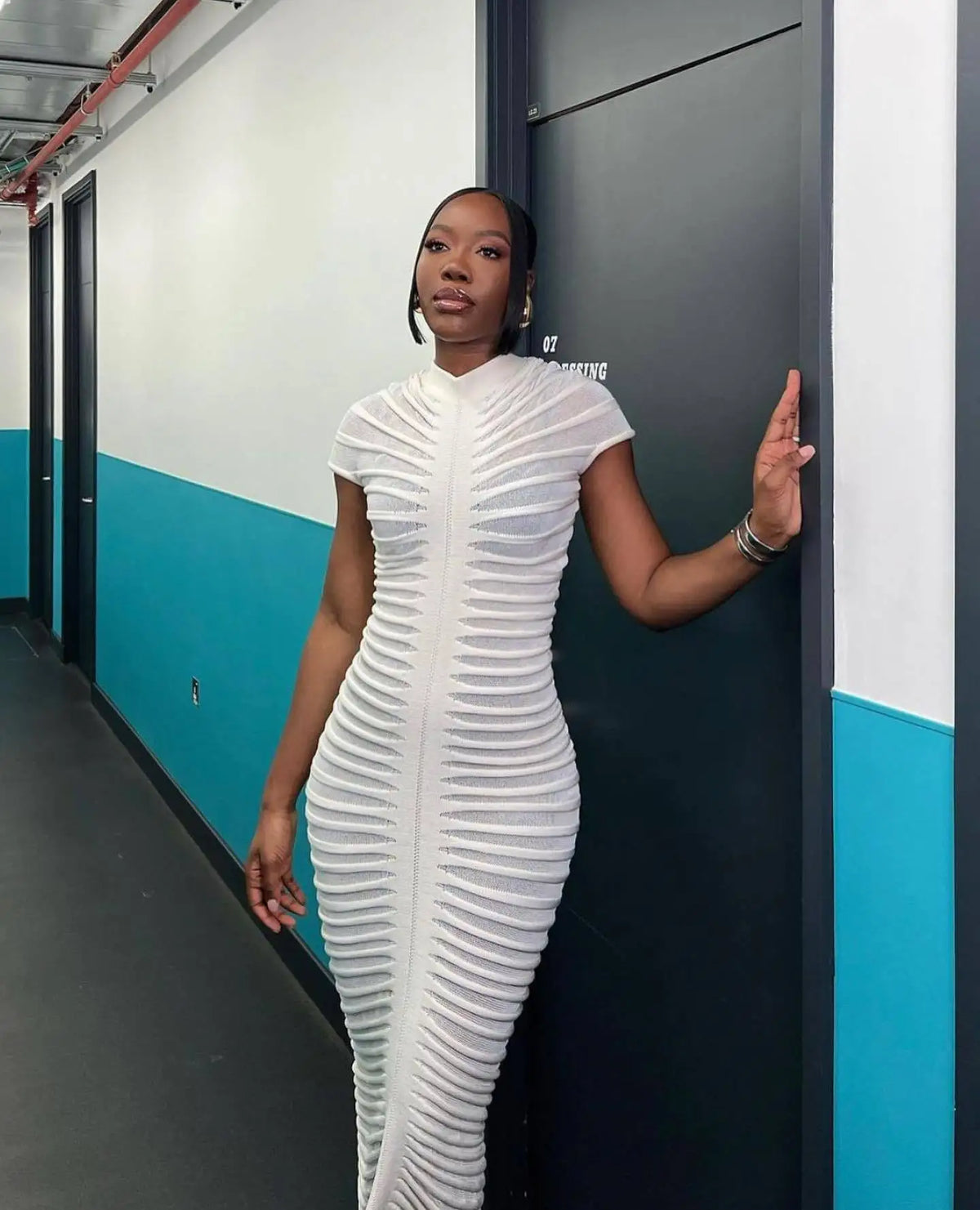 Hondura Slim Fashion Sleeve Bandage Party Elegant Dress