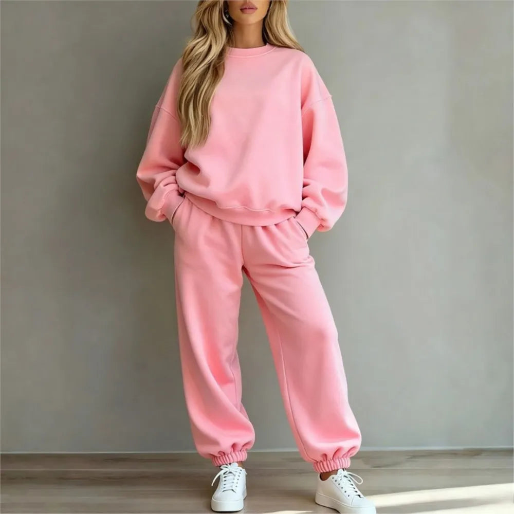 Diana Long-sleeved Casual Loose Fitting Two Piece Sets