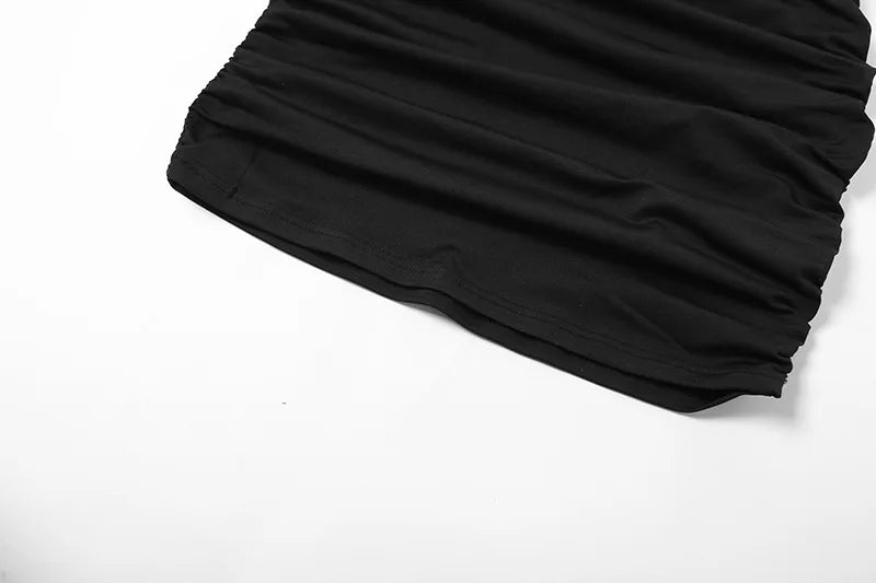 Irlanda Spaghetti Strap Bodycon Backless Folds Wrap Hip Mini Dresses