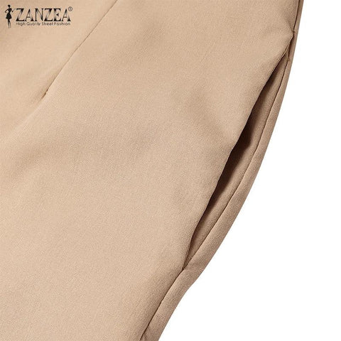 Weirton High Waist Jumpsuits Workwear Belt Rompers Solid Deep V Neck Elegant Overalls