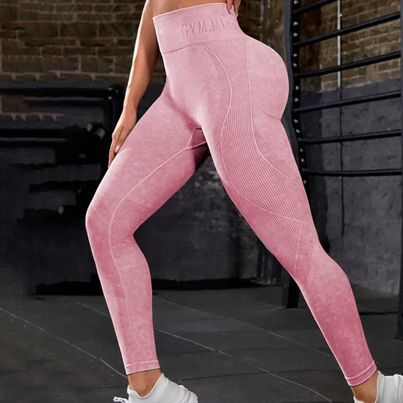 Dumont Seamless Gym High Waist Hip Lifting Outdoor Sports Tight Waist Leggings