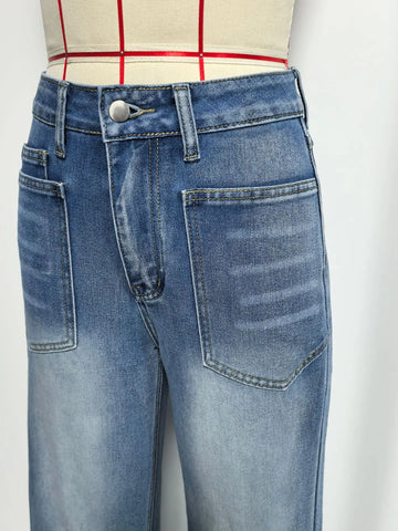Jeans Denim Pant Women Vintage Wide Leg Long Pants Casual Loose High Waist Straight