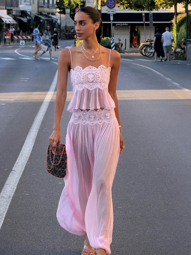 Indhira Summer New Beach Lady Two Piece Sets