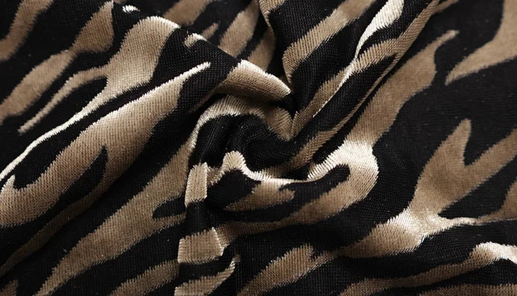 Rhinebeck Strapless Bandage Zebra Striped Sheath Bodycon Hollow Out Backless Dress