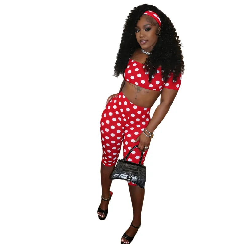 Naomi Women Sexy Polka Dot Two Piece Sets