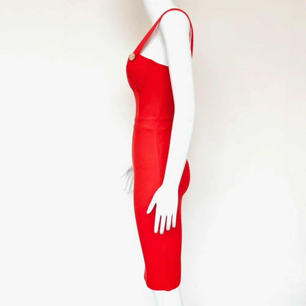 Sarnia Rhinestone Bandage Evening Date Night Maxi Spaghetti Strap Dress