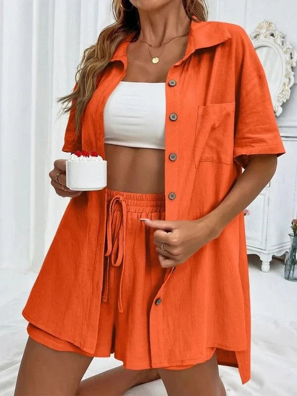 Gabi Long Sleeve Single Broad legged Two Piece Sets