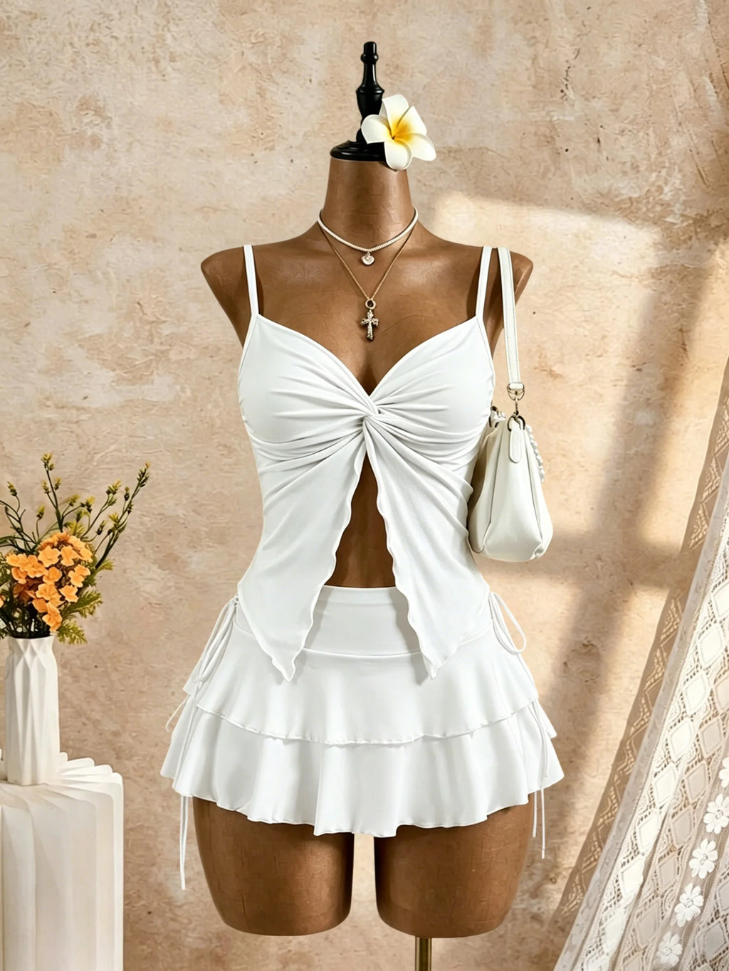 Naomi High Waist Ruched Outfit Two Piece Sets