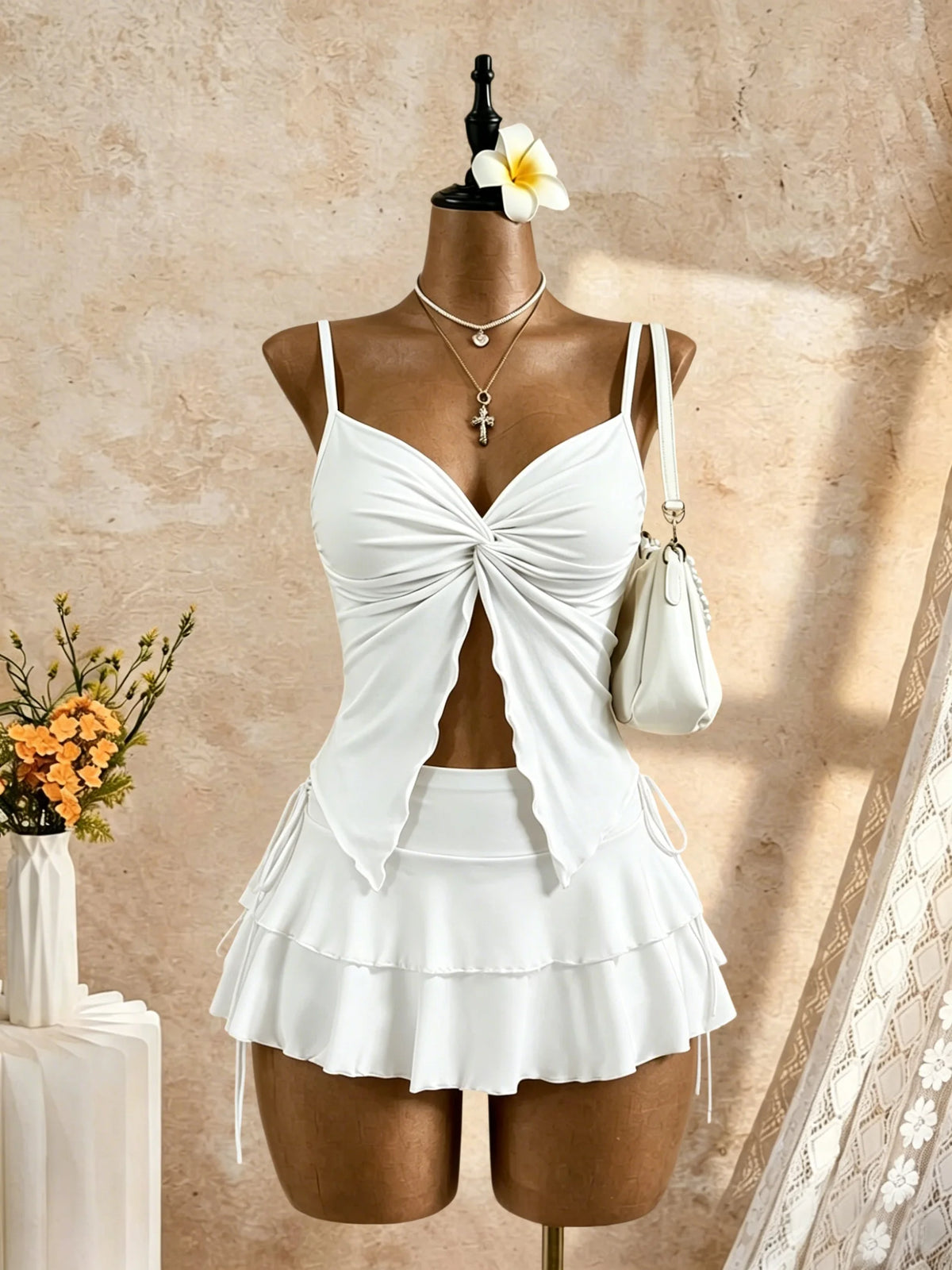 Naomi High Waist Ruched Outfit Two Piece Sets