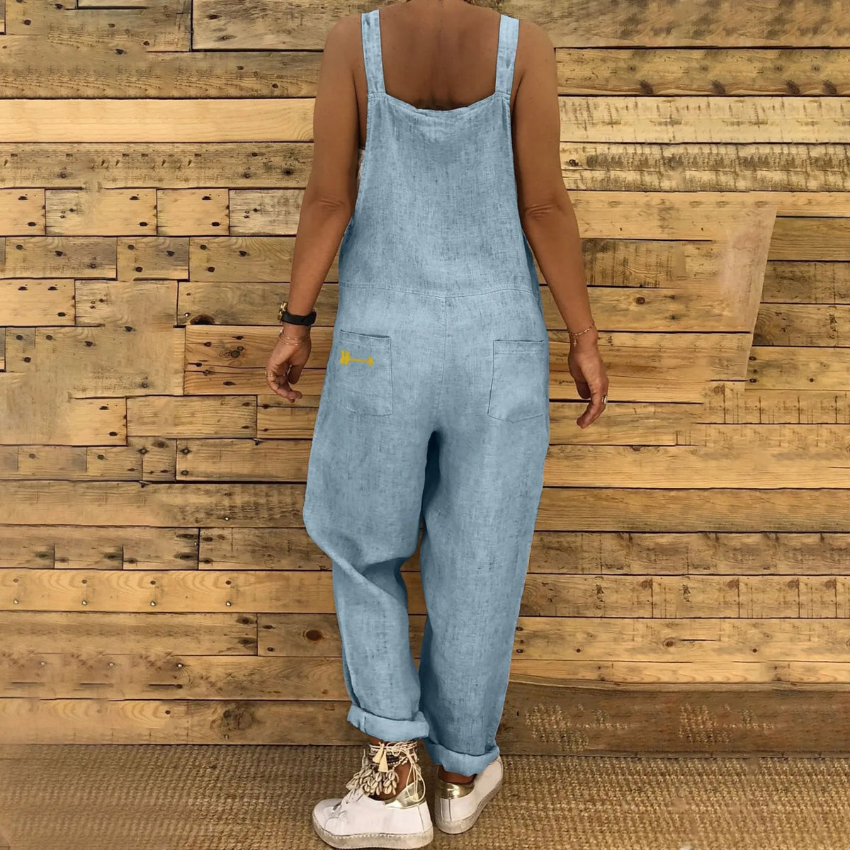 Women Plus Size Overalls Jumpsuits Casual Solid Loose Dungarees Retro Fashion