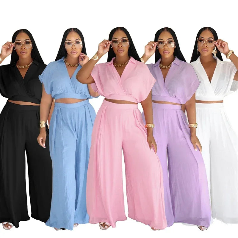 Bethany Outfit Holiday Crop and Wide Leg Matching Sets