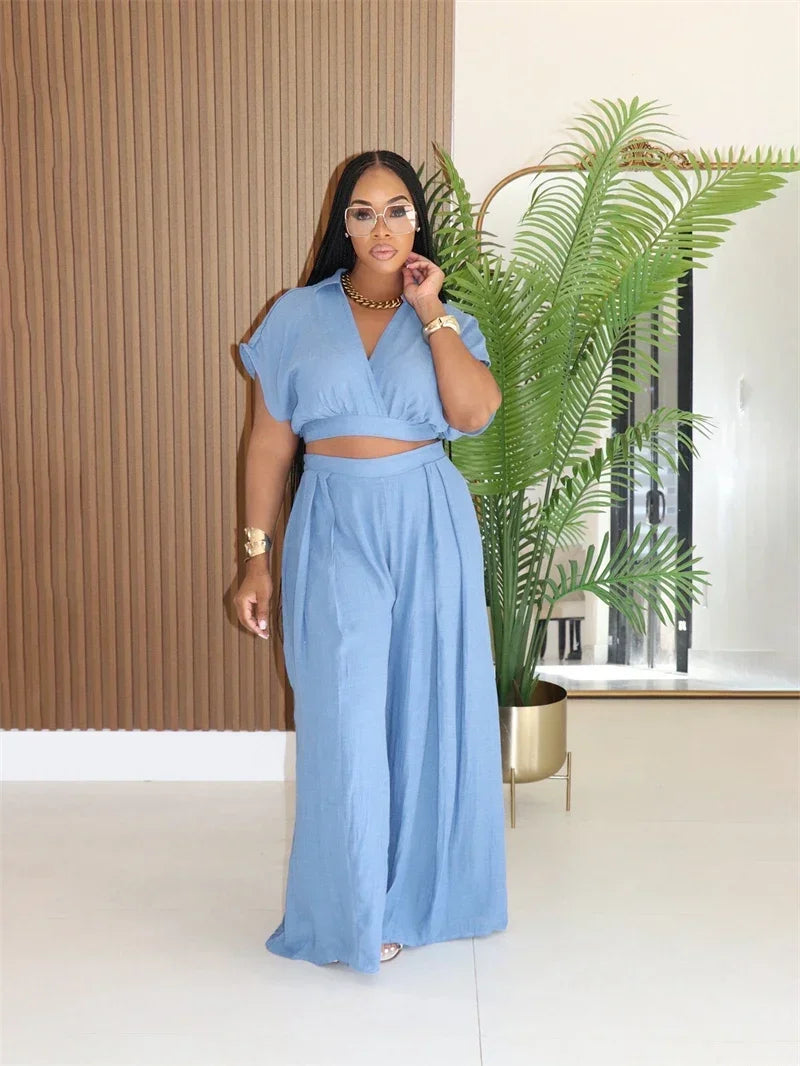 Bethany Outfit Holiday Crop and Wide Leg Matching Sets