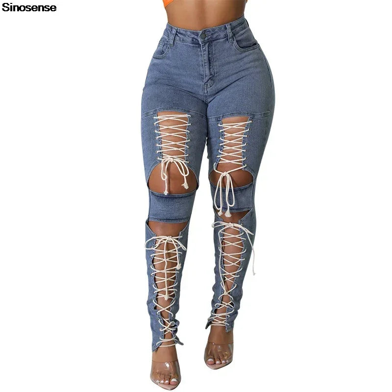 Beachwood Stretch Distressed Destroyed Denim Street Going Out Pants