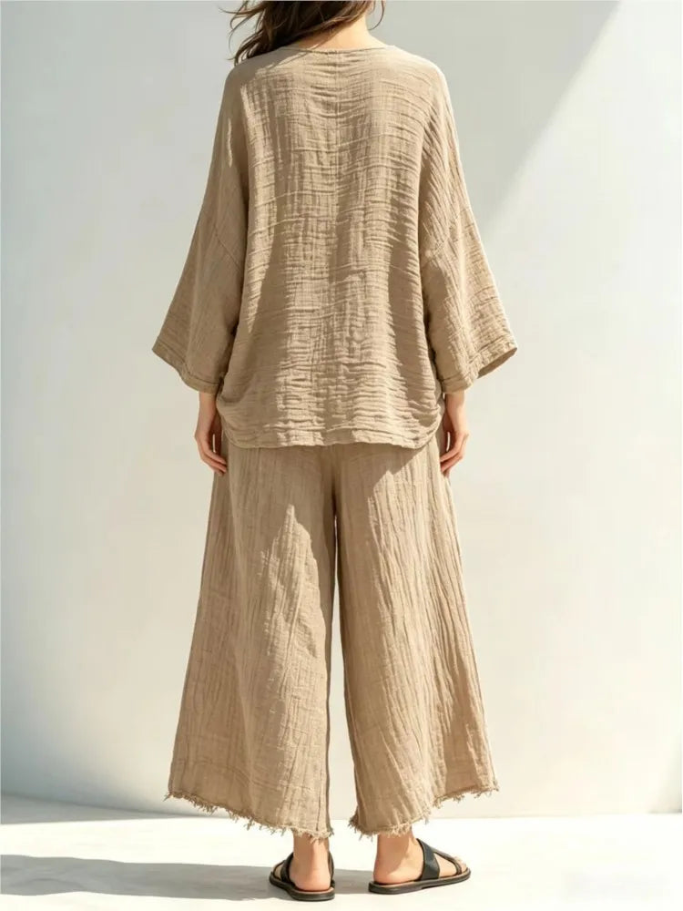 Keysi Relaxed Round Neck Two Piece Sets