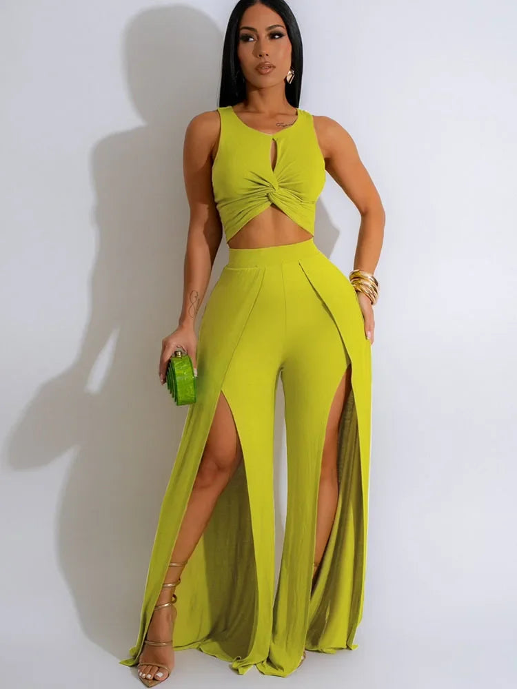 Dolores Solid Sexy Club Outfits Two Piece Sets