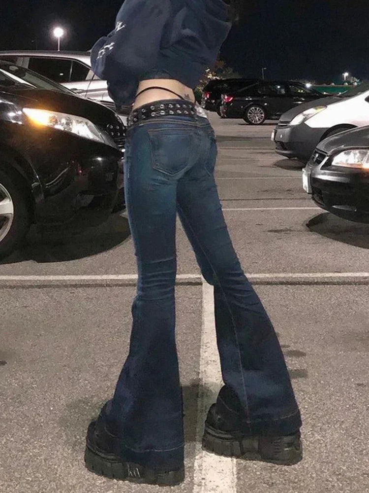 Ocean City High Street Low Rise Bootcut Pockets Streetwear Low Waist Jeans