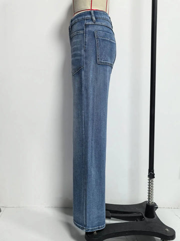 Jeans Denim Pant Women Vintage Wide Leg Long Pants Casual Loose High Waist Straight