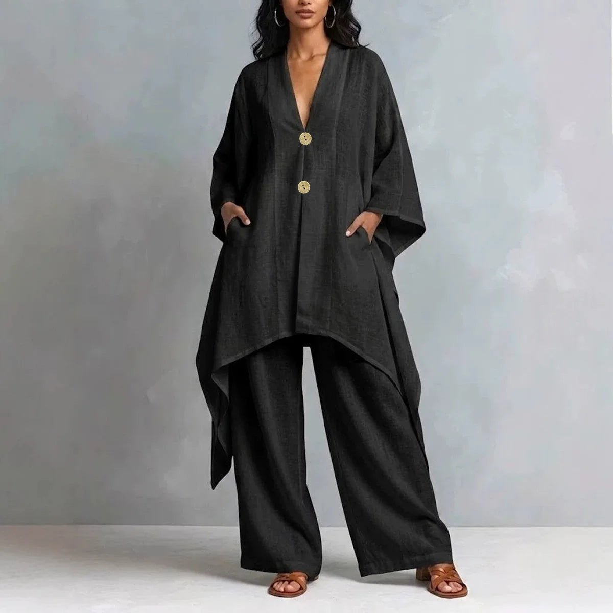 Ursula Plus Size Asymmetrical Casual Two Piece Sets