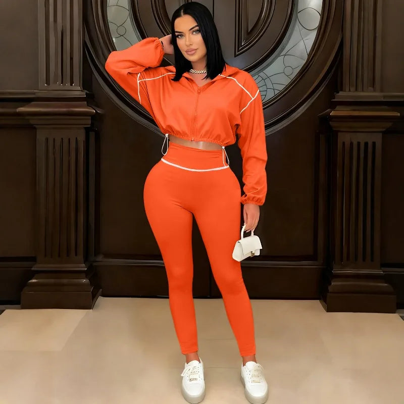 Gabriela Long Sleeve Paneled Stylish Casual Two Piece Sets