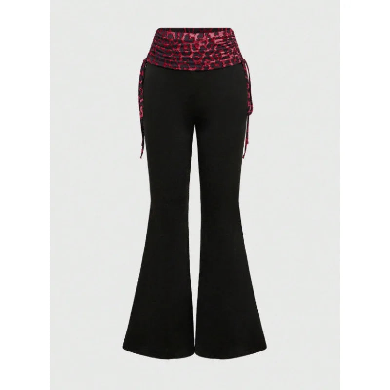 Londres Leopard Print Splicing New Fashion Clothing Slim Fit Pants