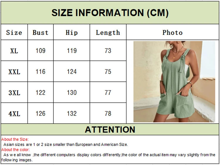 Plus Size Women's Jumpsuit Overalls Sleeveless Loose Sleeveless Wide  Solid Casual Daily with Pockets