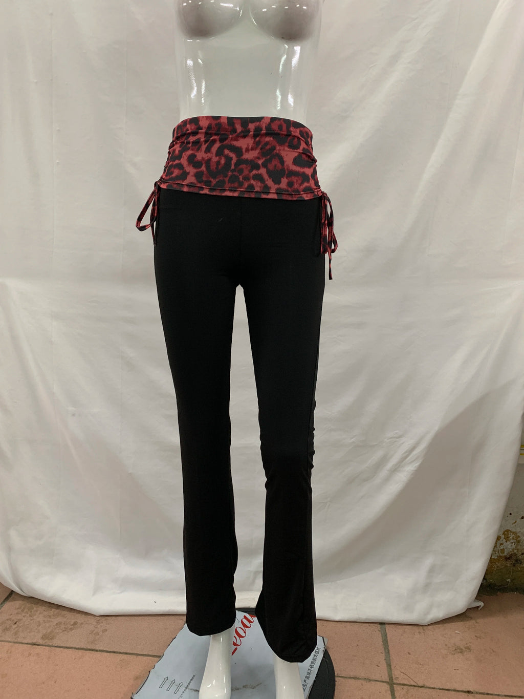 Londres Leopard Print Splicing New Fashion Clothing Slim Fit Pants