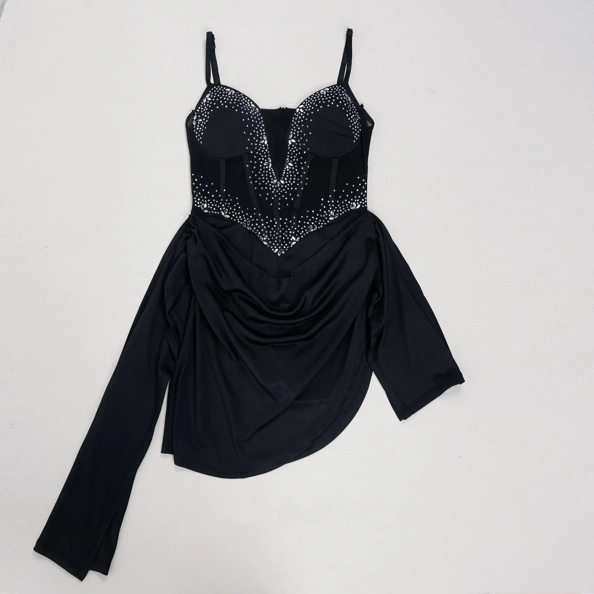 Mapleton Rhinestones Mesh Tunic Sleeveless Split Bodycon Midi Maxi