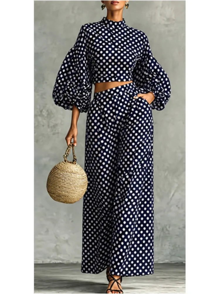 Sarah Wide Leg Trousers Office Two Piece Sets