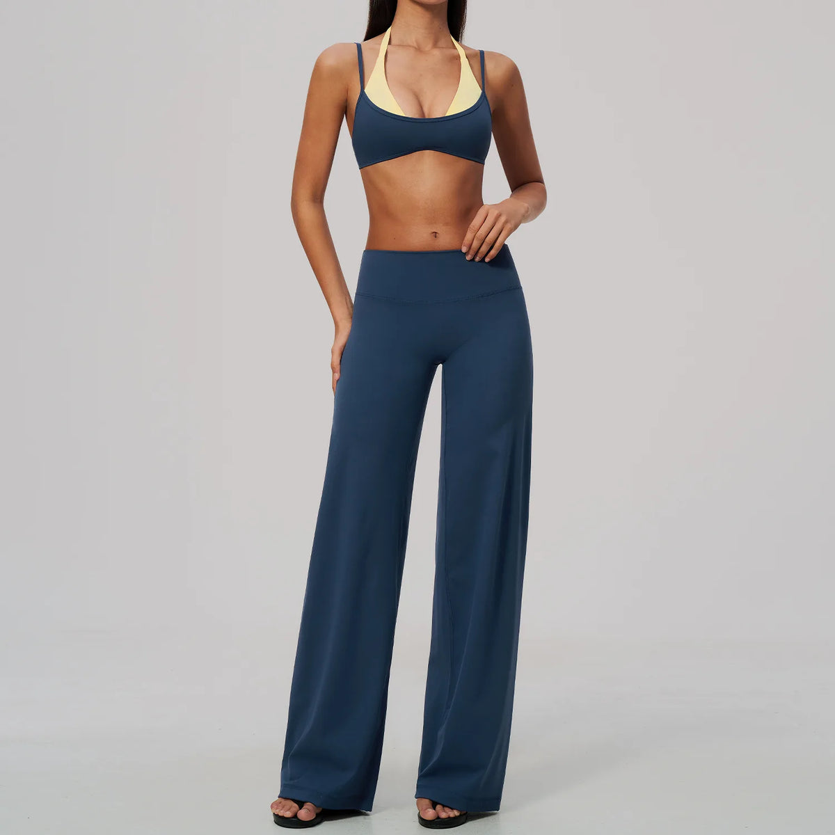 Camila Contrast Color Fitness Suit Tracksuit Two Piece Sets