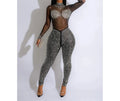 Women 2023 Autumn and Winter New Streetwear Fashion Elegant Solid Mesh Long