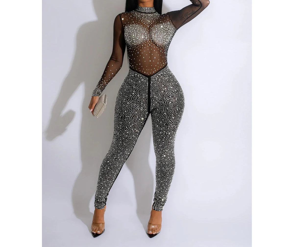 Women 2023 Autumn and Winter New Streetwear Fashion Elegant Solid Mesh Long