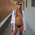 Sag Harbor Bandeau Mesh Bathing Swimming Cover Up Beachwear Set