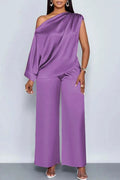 Amelia Skew Collar Sexy Slim Fit Two Piece Sets