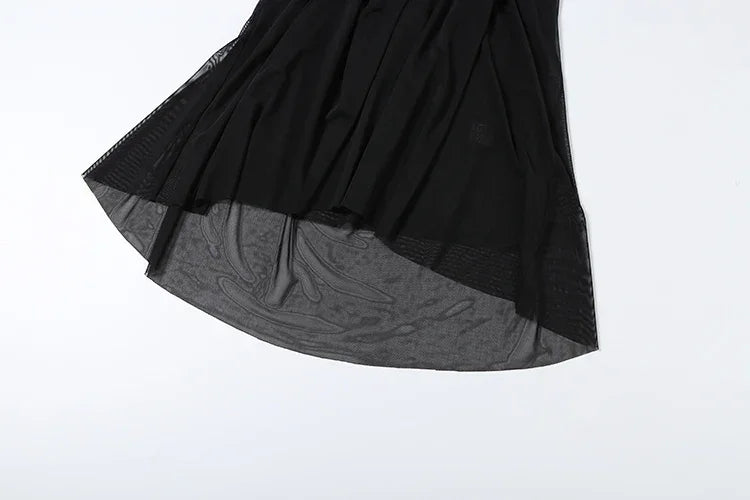Pine Plains Sexy See Through Luxury Chain Halter Low Neck Backless Dress