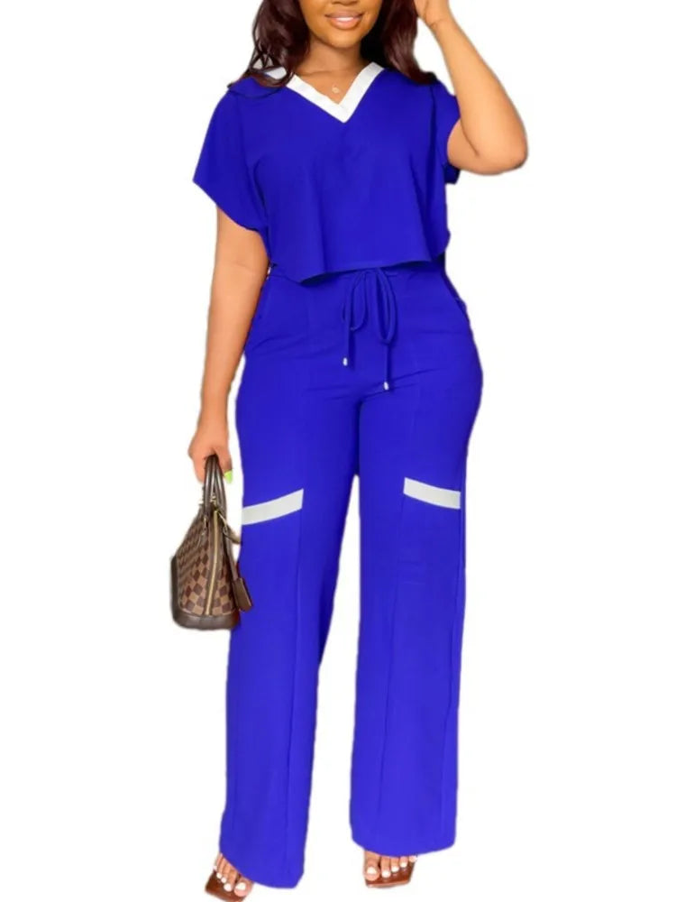 Maria Elegant Casual Short Sleeve Two Piece Sets