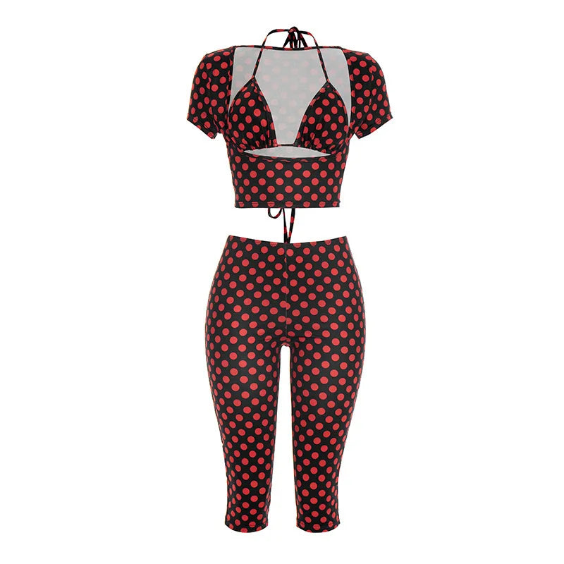 Irina Sexy Polka Dot Summer Two Piece Sets