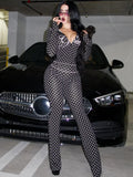 Vitaly Weird Puss Polka Dot Letter Print Two Piece Sets